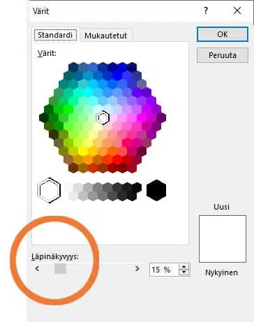 Läpikuultavuus infonäyttöjen sisällössä