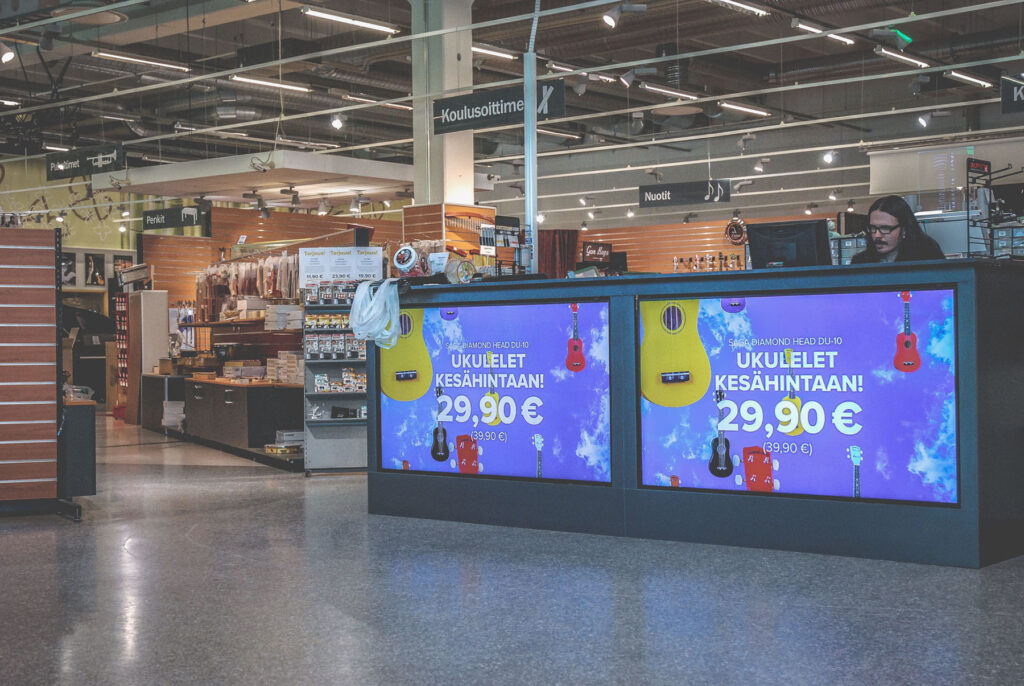 F-Musiikki store digital store screens