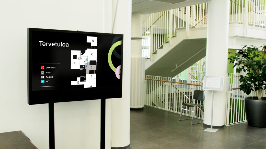 interactive map in hallway