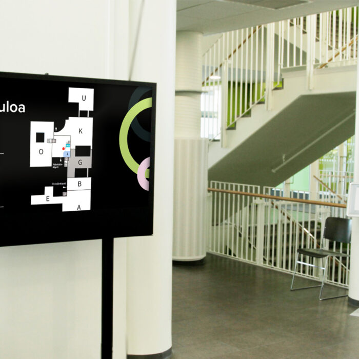 interactive map in hallway
