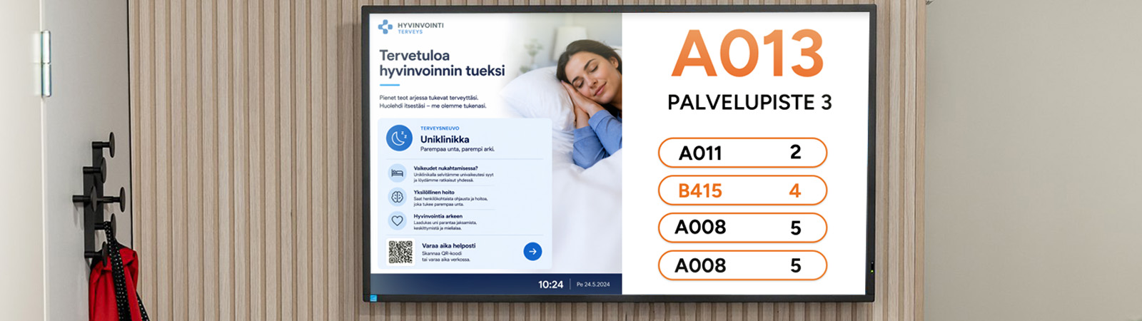 infonäyttö jonotuksessa vuoronumerot